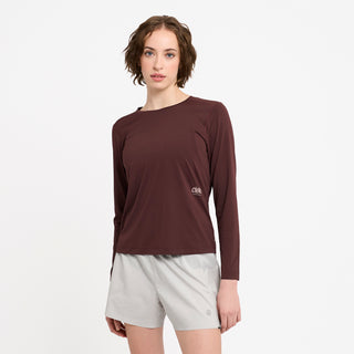 DLYLongsleeve - Dark Wine Red – on model
